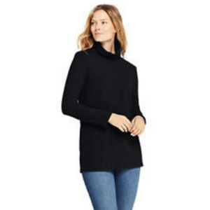 Lands End Fleece Turtleneck Tunic Top